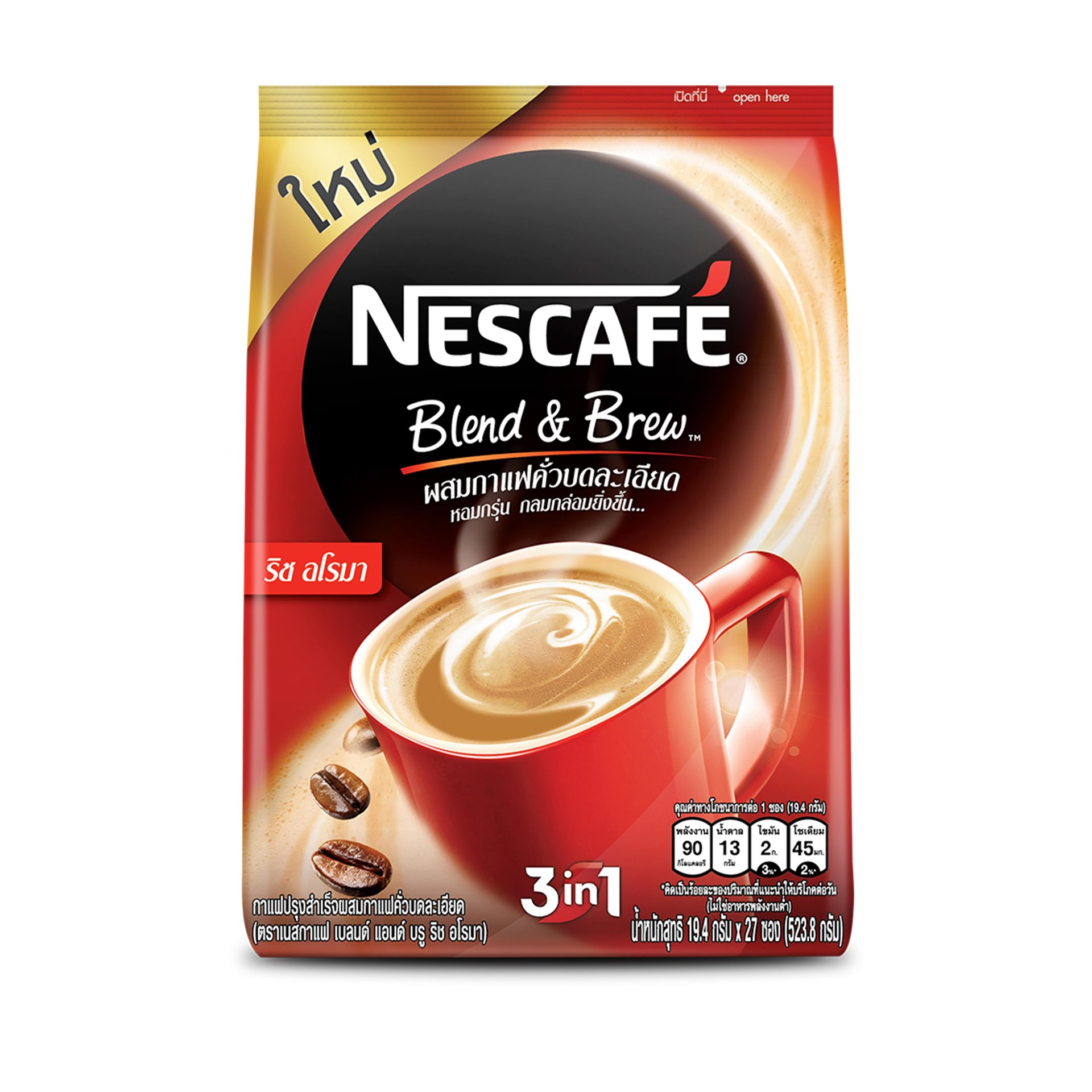 th nescafe red rich aroma coffee mix powder 3 in 1