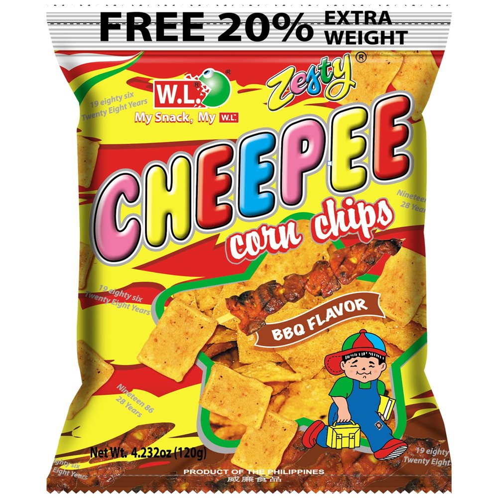 Picture of PH | W.L. | Cheepee Corn Chips - BBQ Flavor | 30x120g.
