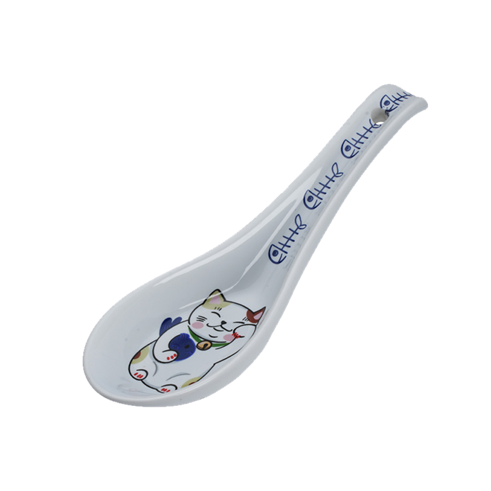 Picture of JP Spoon Lucky Cat Blue Fish 13.8x4.8cm