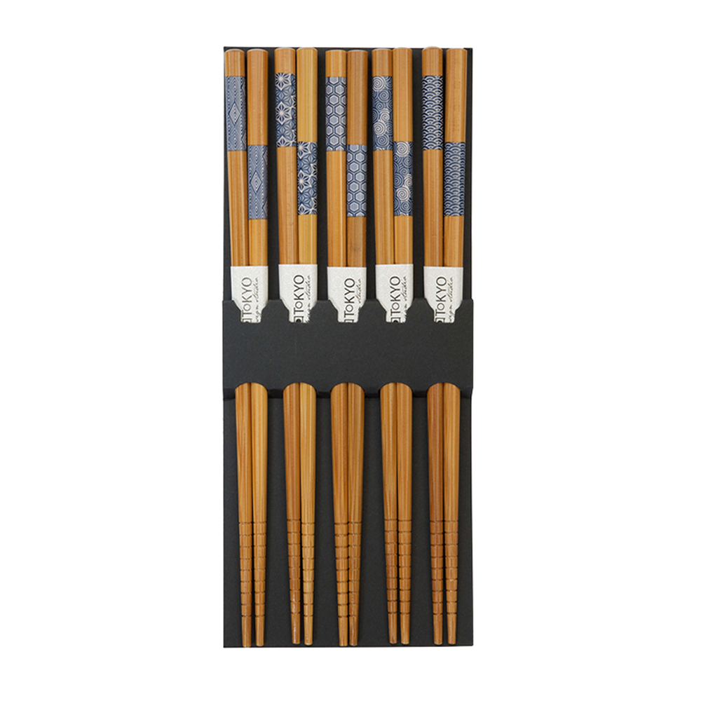 Picture of CN | Tokyo Design Studio | Chopsticks Wooden Blue - 5 Pair | 10 sets