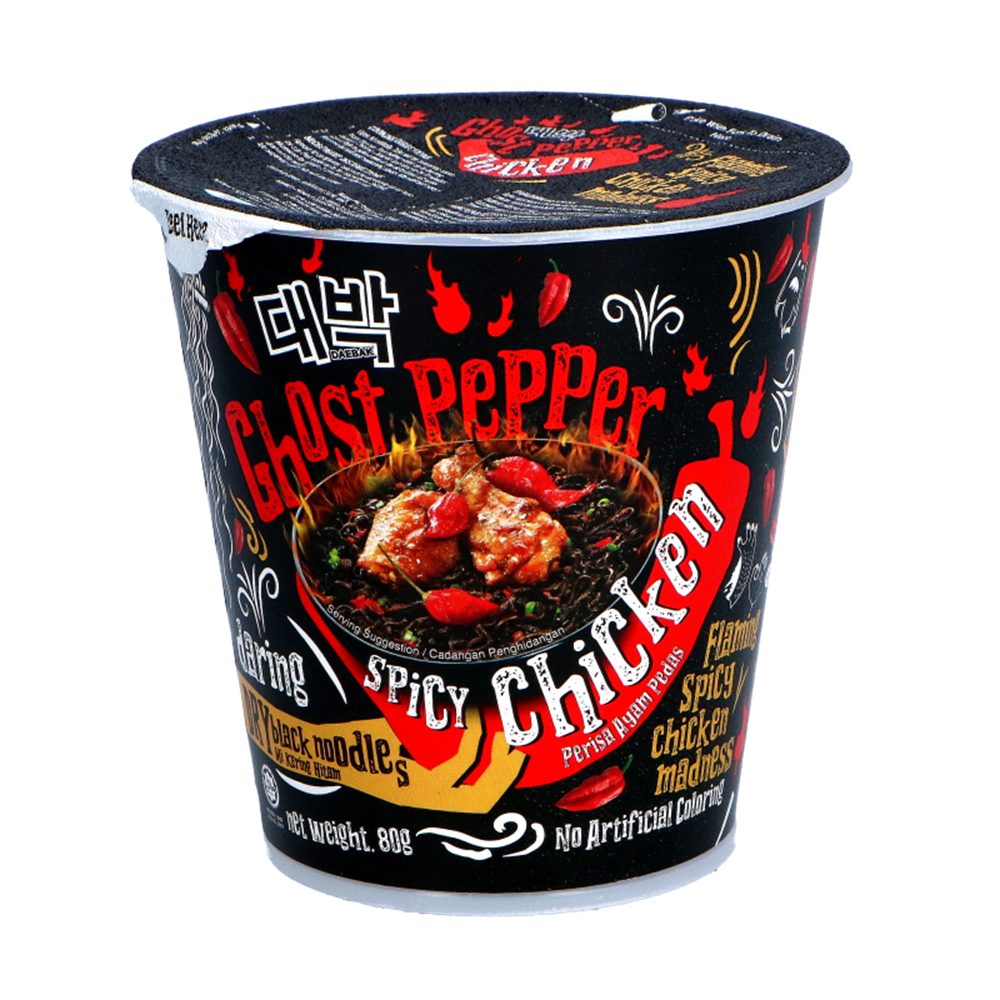 Picture of MY | Daebak | Ghost Pepper Black Ramen - Cup - Spicy Chicken | 24x80g.