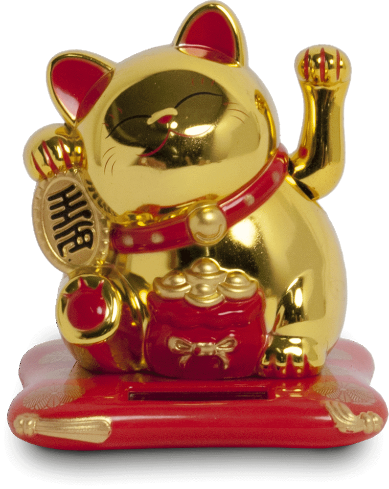 Picture of CN | Lucky Cat Gold - Solar 9x10x10,5cm | 10pcs.