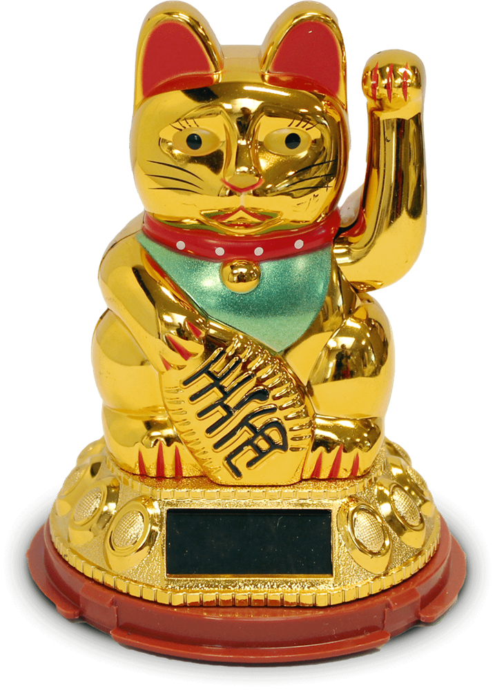 Picture of CN | Lucky Cat Gold - Solar 12cm | 12pcs.