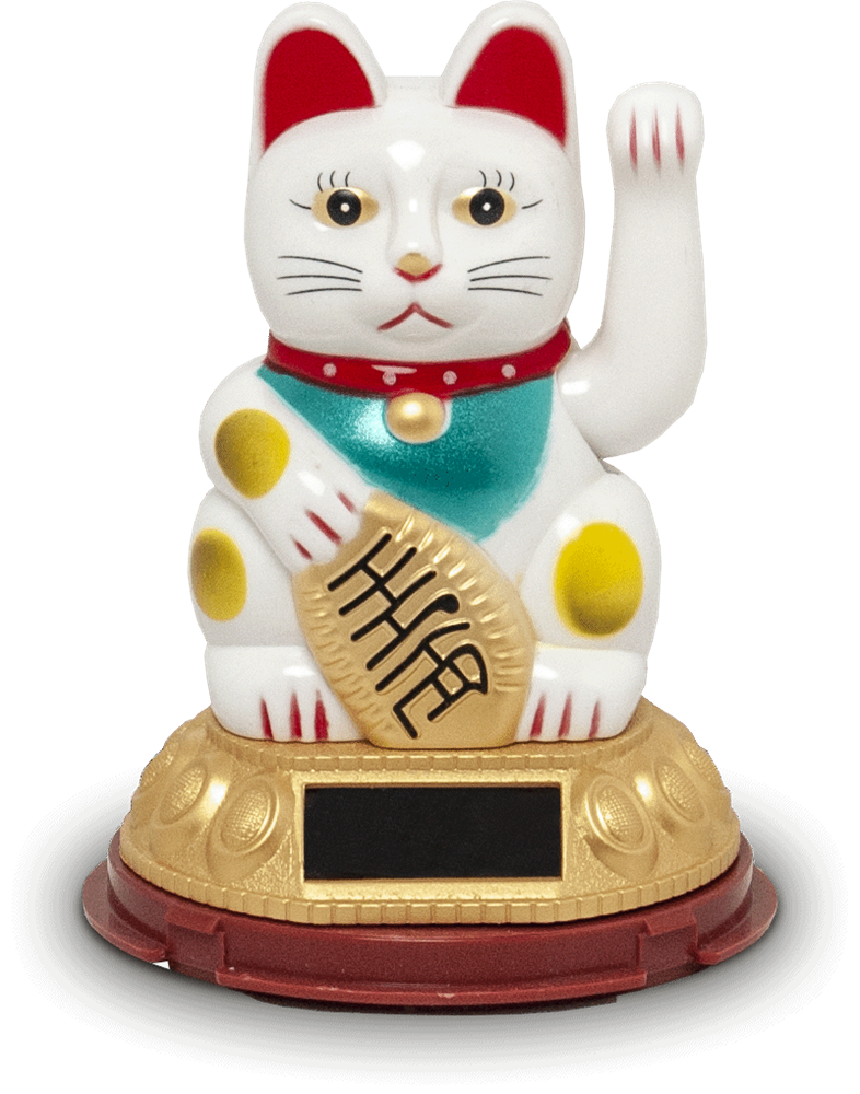 Picture of CN | Lucky Cat White - Solar 12cm | 12pcs.