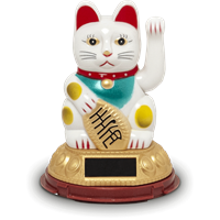Picture of CN Lucky Cat White - Solar 12cm