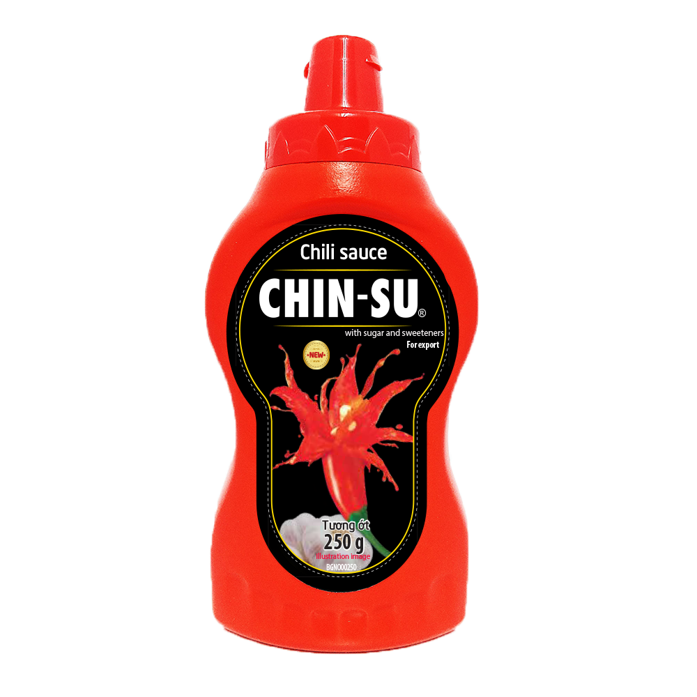 Picture of VN | Chinsu | Chilli Sauce - Red & Flat Bottle | 24x250g.