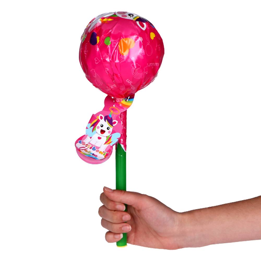 Picture of EU | Lolliboni / Unicorn | BIG Lollypop with Candy and Toys | 50x36g.