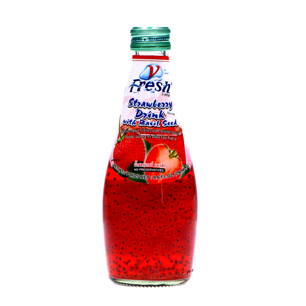 Picture of TH | V-Fresh | Strawberry Drink with Basil Seed | 24x290ml.