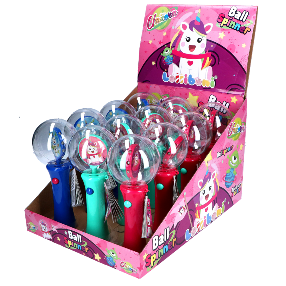 Picture of EU | Lolliboni / Unicorn | Ball Spinner with Candies | 12pcs.