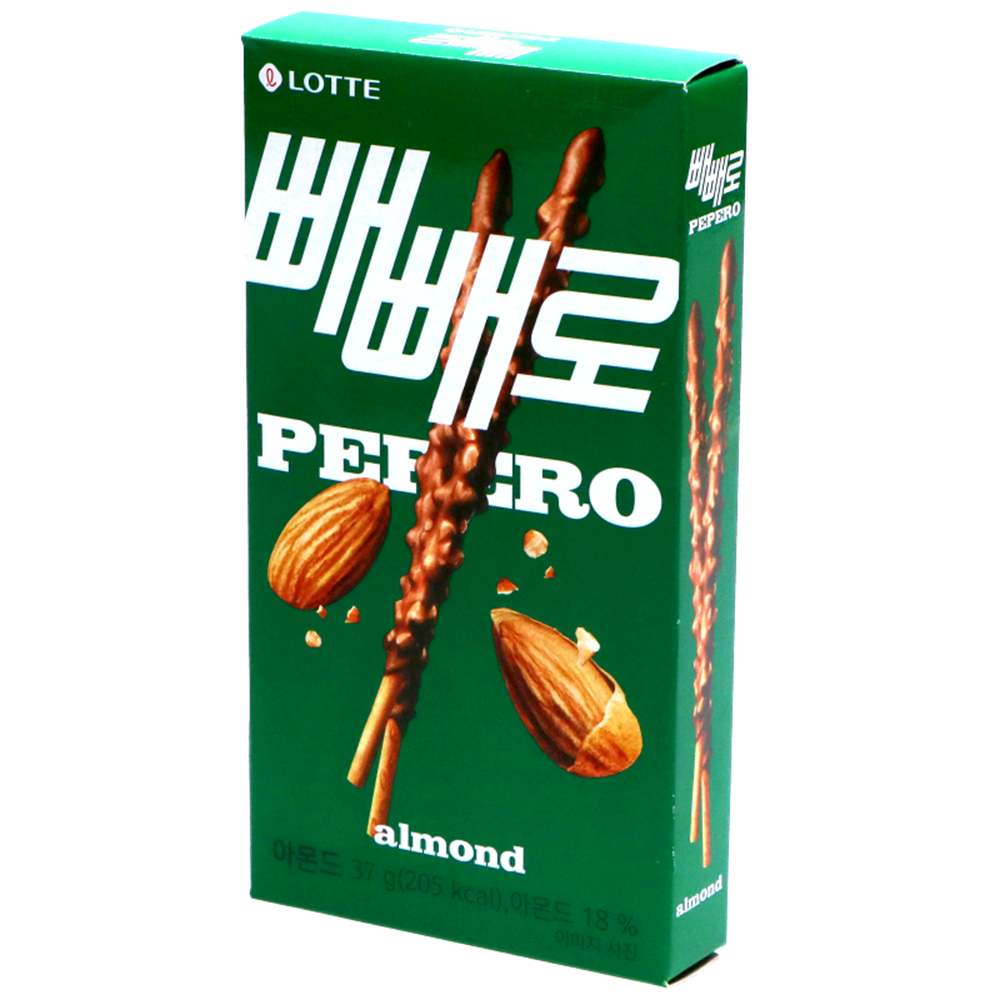 Picture of KR | LOTTE | Pepero - Almond & Chocolate Sticks - Local | 40x37g.