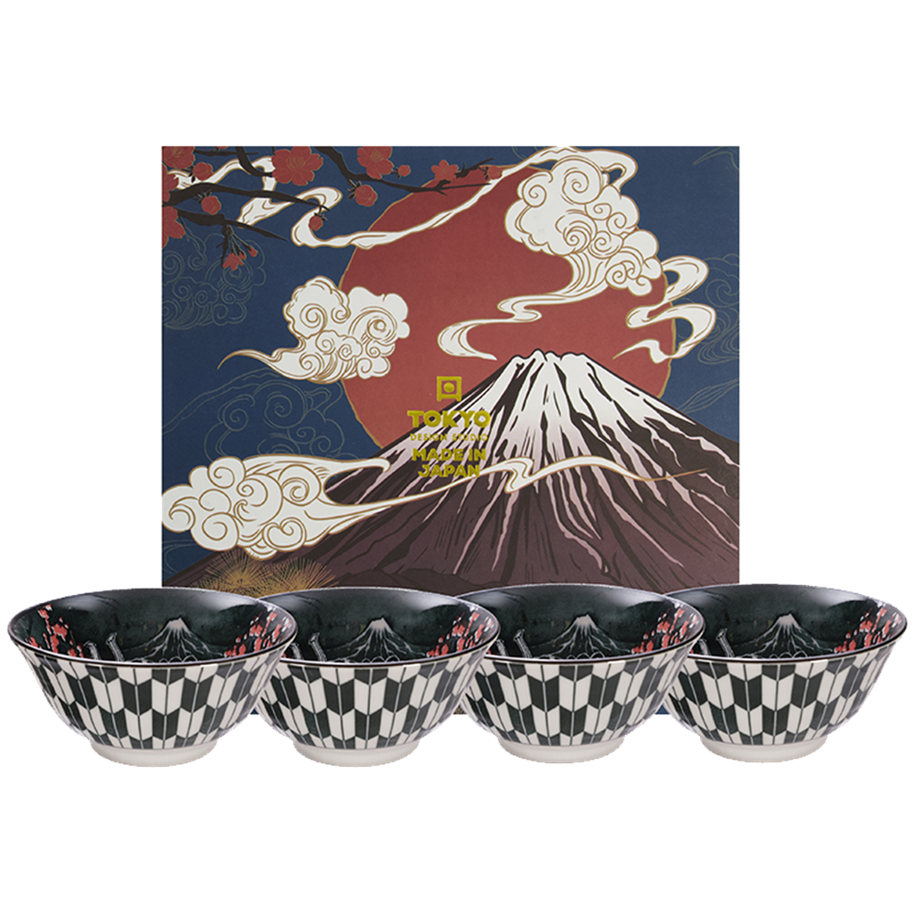 Picture of JP | Tokyo Design Studio | Mixed Bowls, Asakusa, Kabuki 7A Giftset (4pcs, 550ml.) | 1 set