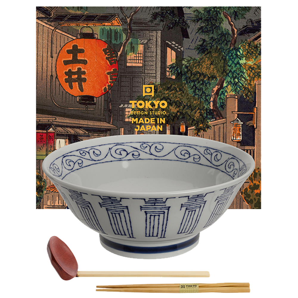 Picture of JP | Tokyo Design Studio | Bowl Ramen Giftset Kotobuki Blue (3x1300ml.) | 1 set