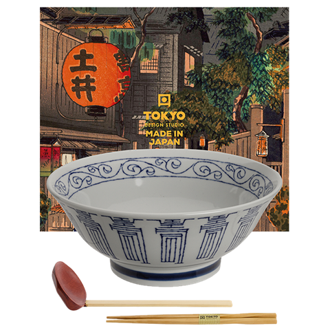 JP |Tokyo Design Studio | Bowl Ramen Giftset Kotobuki Blue (3x1300ml.) | 1  set - Beagley Copperman