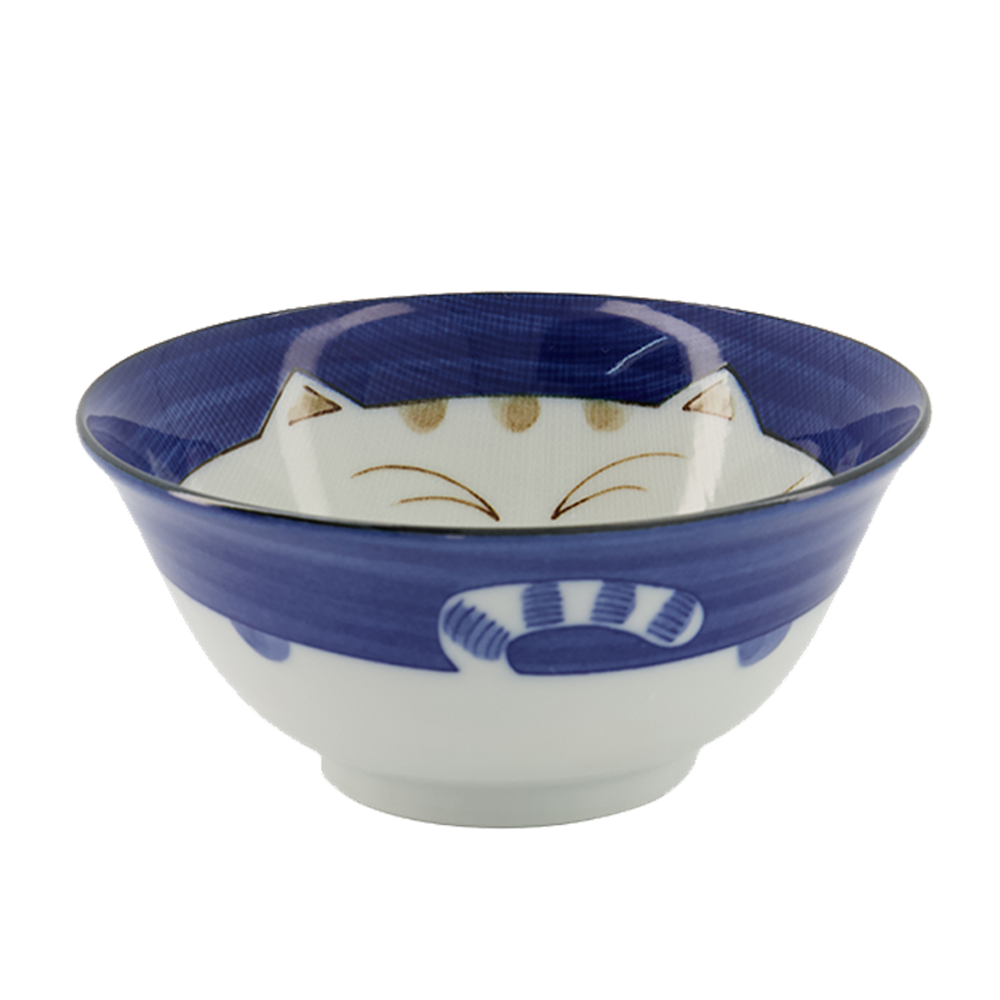 Picture of JP | Tokyo Design Studio | Kawaii Bowls, Lucky Cat Tayo Blue (500ml.) | 6pcs.