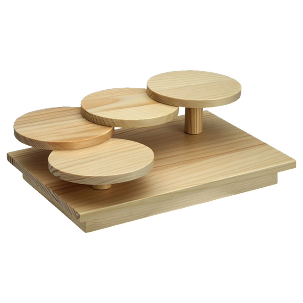Picture of CN Wooden Sushi Geta Round Stairs (26x18x9cm.)