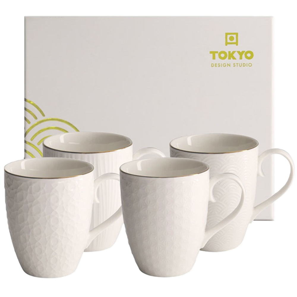 Picture of JP | Tokyo Design Studio | Nippon White Gold Rim Mug Giftset 8.5x10.2cm | 1 set