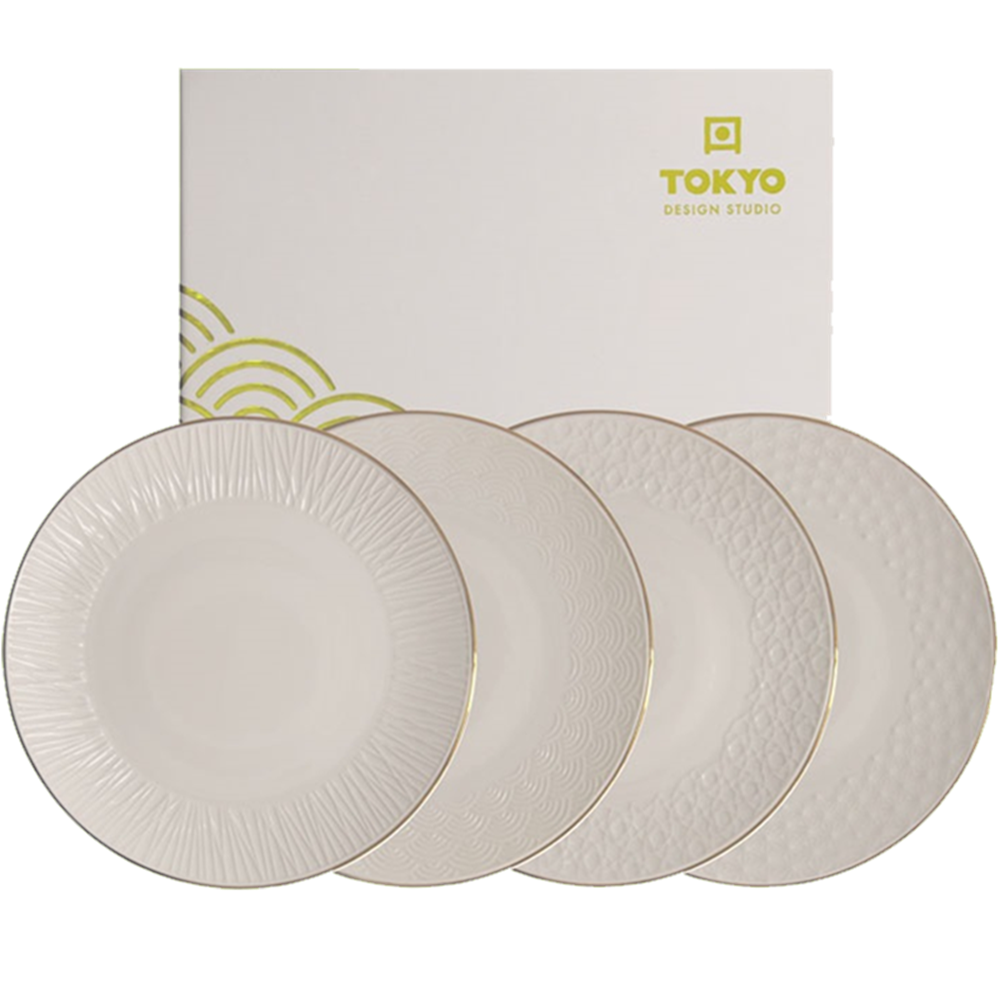 Picture of JP Nippon White Gold Rim Giftset Plate (19cm.)