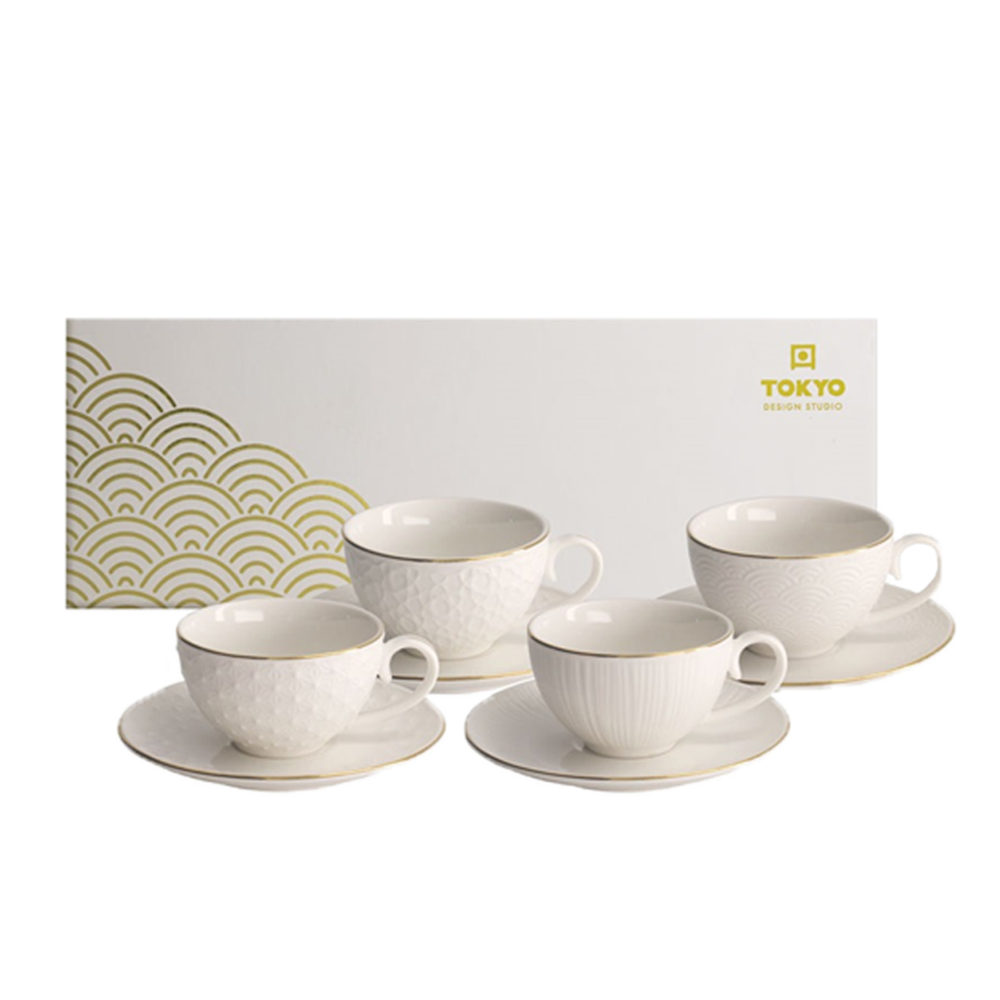 Picture of JP | Tokyo Design Studio | Nippon White Gold, Giftset Cup and Saucer (8pcs, 100ml.) | 1 set