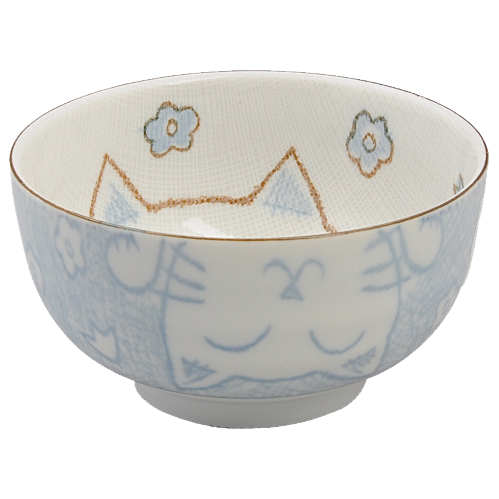 Picture of JP |Tokyo Design Studio | Cat Bowl, Lucky Cat Tayo Bowl Blue (300ml.) | 5pcs.