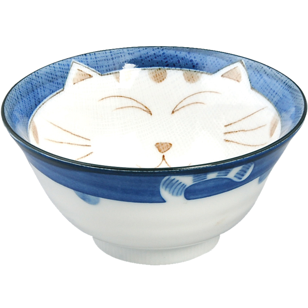 Picture of JP | Tokyo Design Studio | Kawaii Bowls, Lucky Cat Tayo Blue (300ml.) | 6pcs.