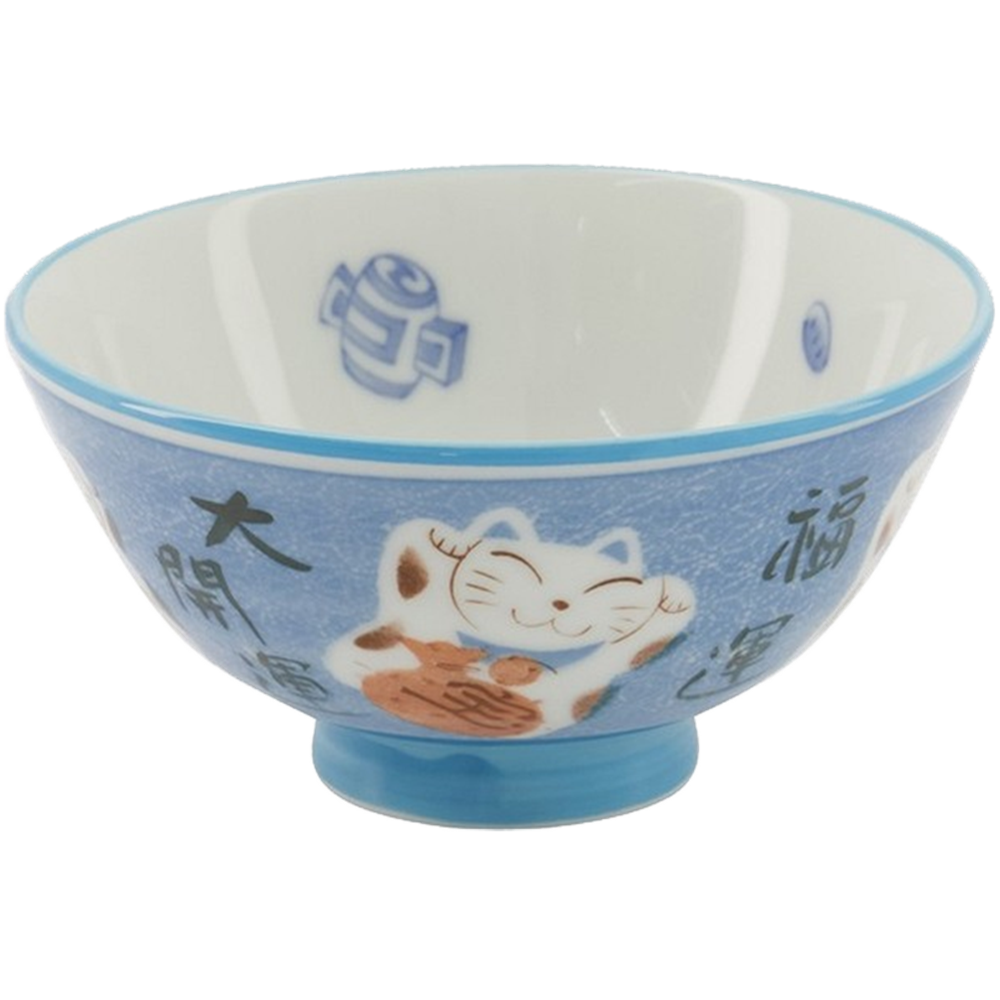 Picture of JP | Tokyo Design Studio | Kawaii Bowls, Lucky Cat Blue (300ml.) | 10pcs.