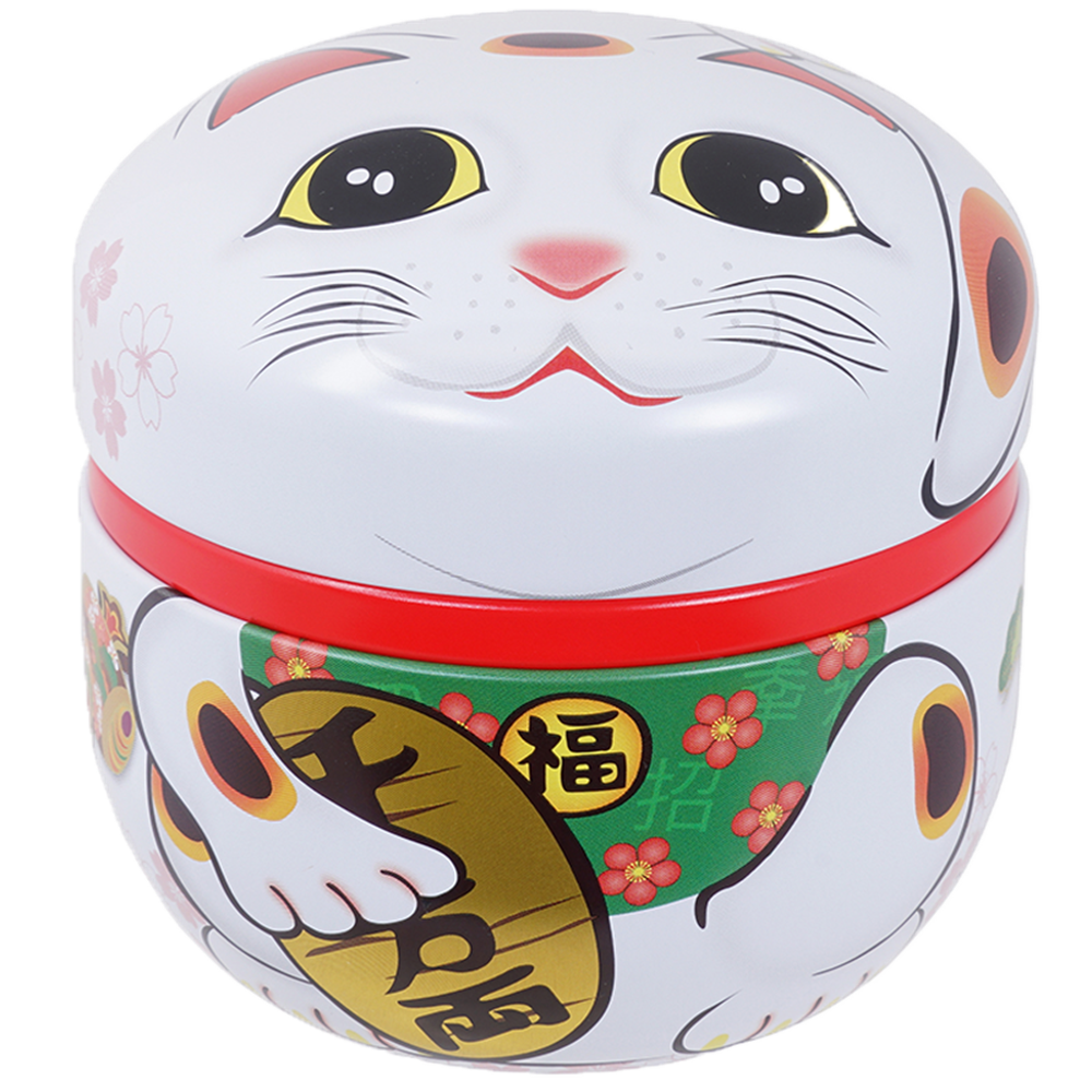 Picture of JP | Tokyo Design Studio | Tea Container SS Lucky Cat White (100g.) | 5pcs.