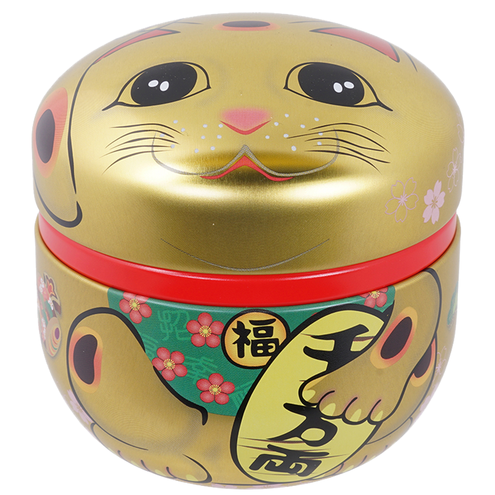 Picture of JP Tea Container SS Lucky Cat Gold (100g.)