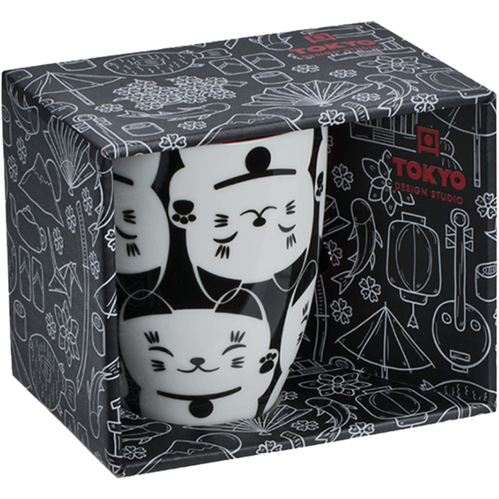 Afbeelding van CN | Tokyo Design Studio | Kawaii Mug, Lucky Cat White Giftbox (380ml.) | 6pcs.
