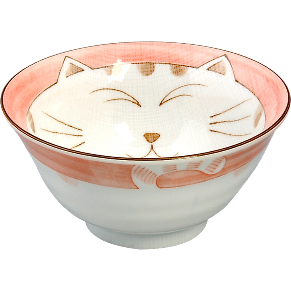 Picture of JP | Tokyo Design Studio | Kawaii Bowls, Lucky Cat Tayo Pink (300ml.) | 6pcs.