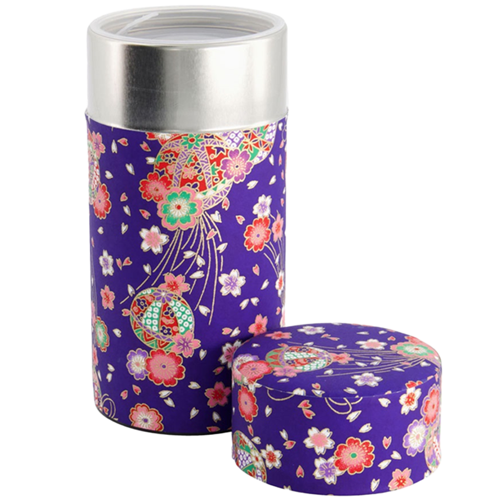 Picture of JP Tea Container SS Purple Flower (200g.)