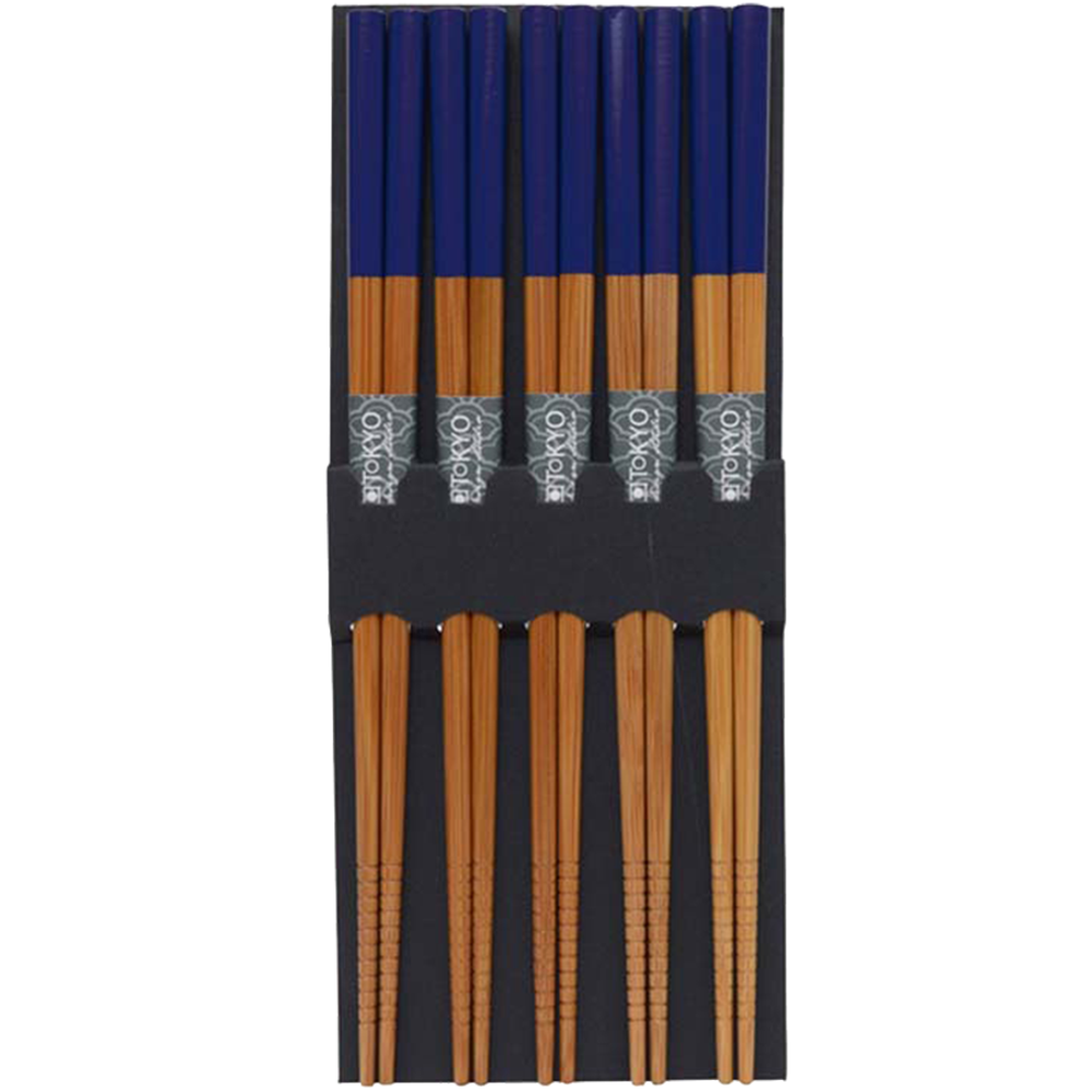 Picture of CN | Tokyo Design Studio | Chopsticks Bamboo Dark Blue - 5 Pair | 10 sets