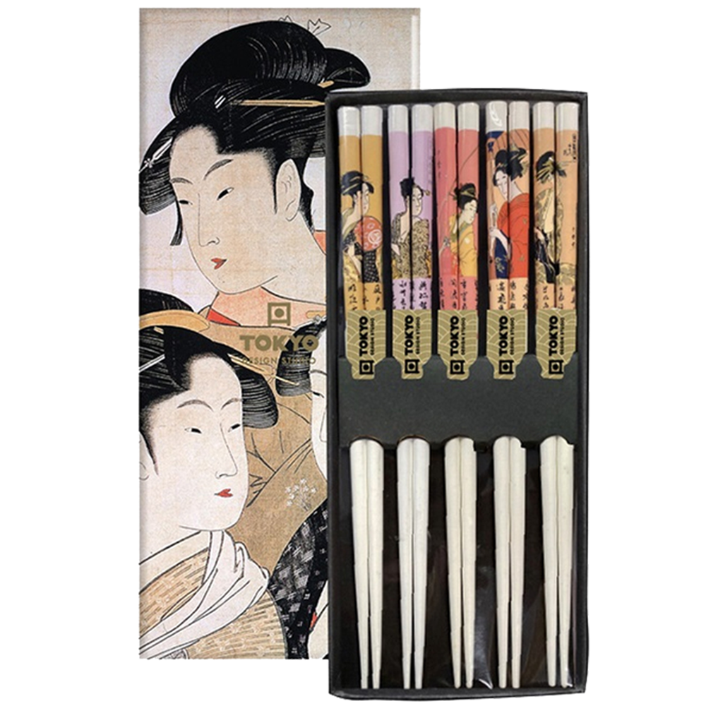 Picture of CN | Tokyo Design Studio | Chopsticks Giftset Geisha White - 5 Pair | 10 sets