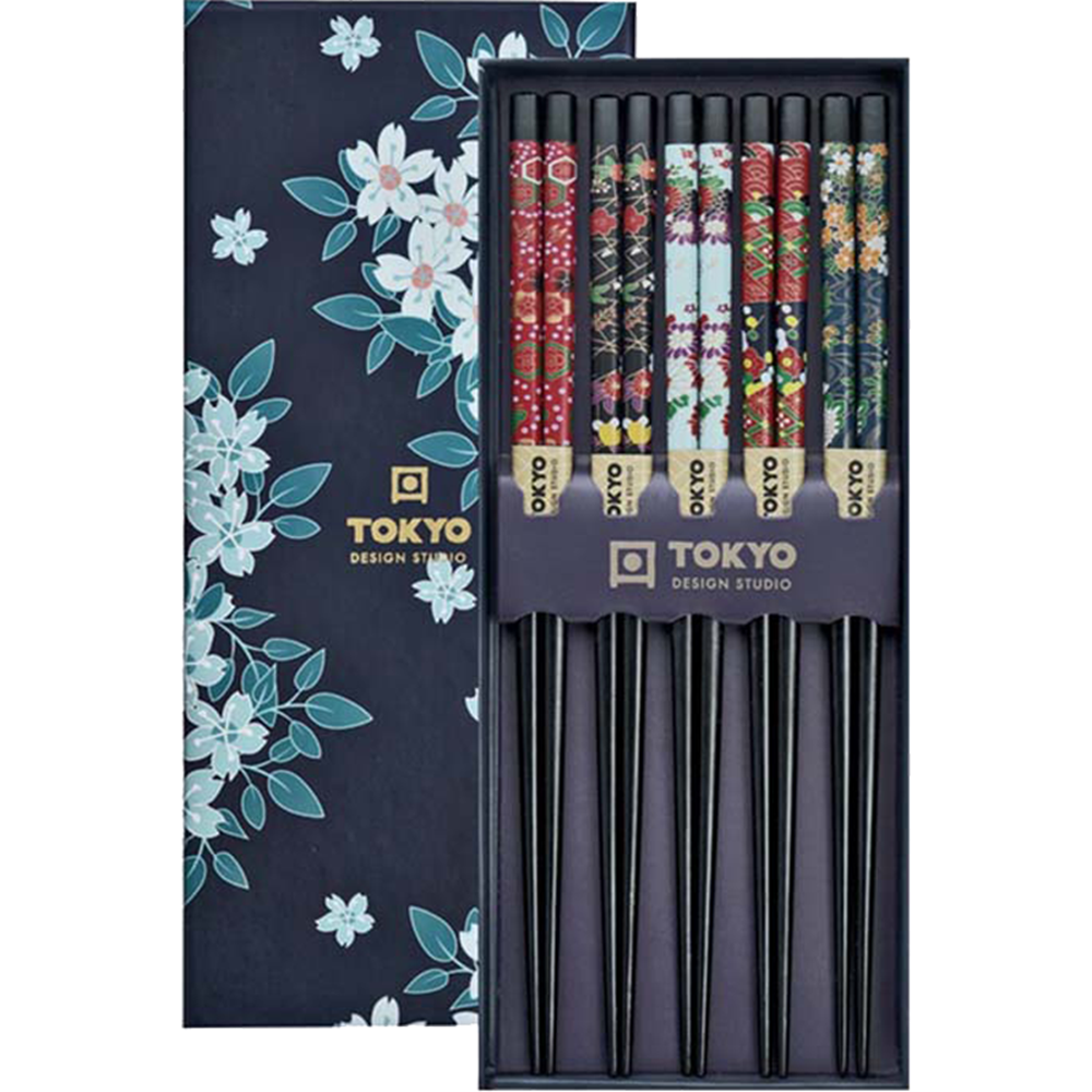Picture of CN | Tokyo Design Studio | Chopsticks Giftset Cherry Blossom Blue - 5 Pair | 10 sets