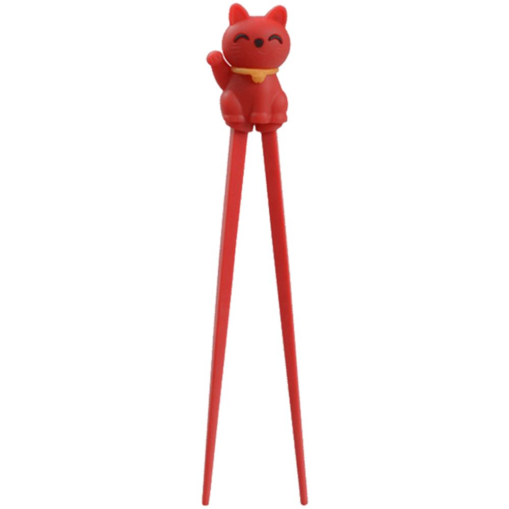 Picture of CN | Tokyo Design Studio | Children Chopsticks Lucky Cat Red (22cm.) | 24pcs.