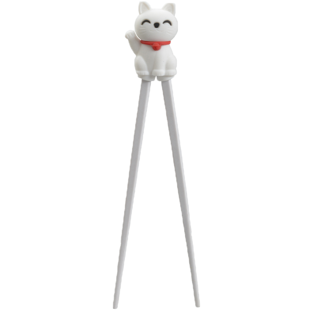 Picture of CN | Tokyo Design Studio | Children Chopsticks Lucky Cat White (22cm.) | 24pcs.
