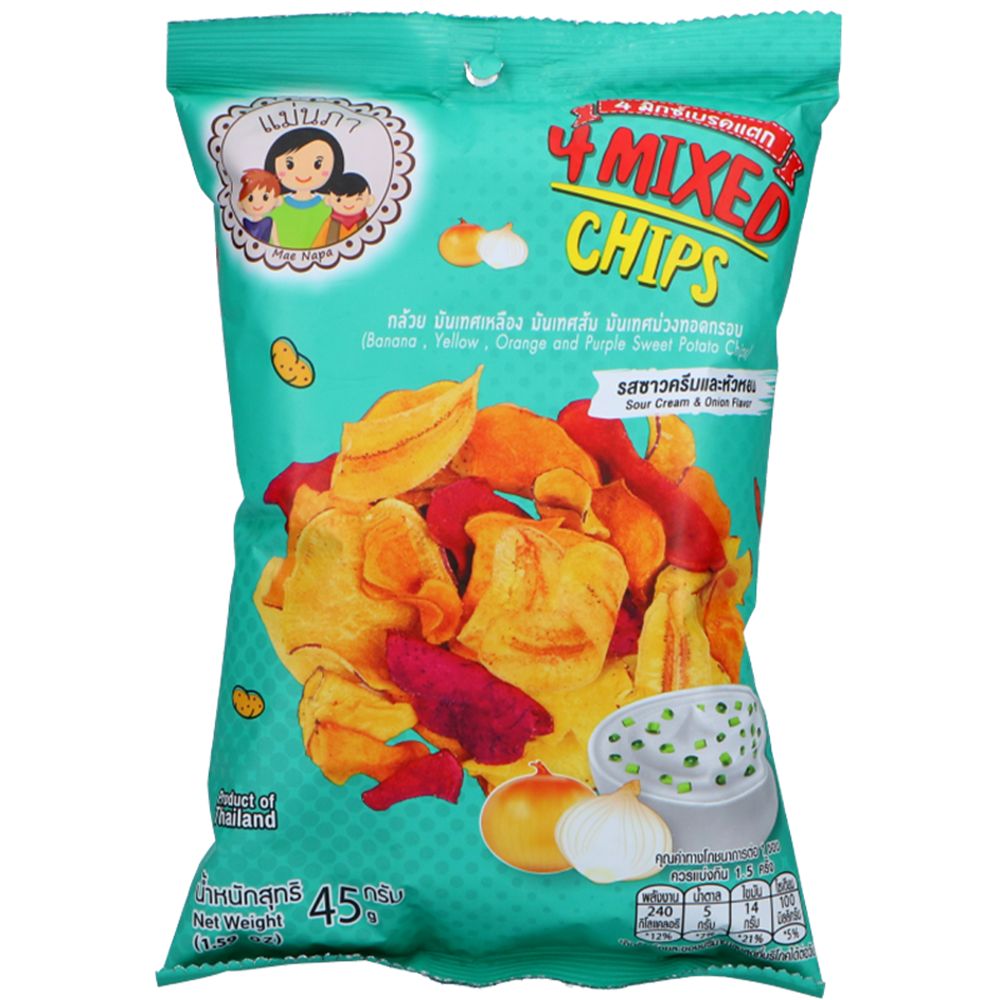 Picture of TH | Mae Napa | 4 Mixed Chips Sour Cream & Onion Flavor | 24x45g.