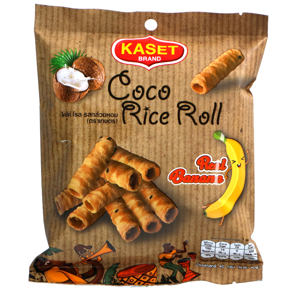 Picture of TH | Kaset | Coco Rice Rolls - Banana Flavor | 12x40g.
