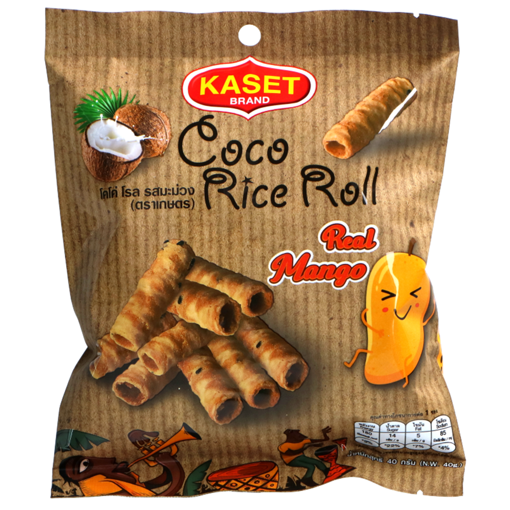 Picture of TH | Kaset | Coco Rice Rolls - Mango Flavor | 12x40g.