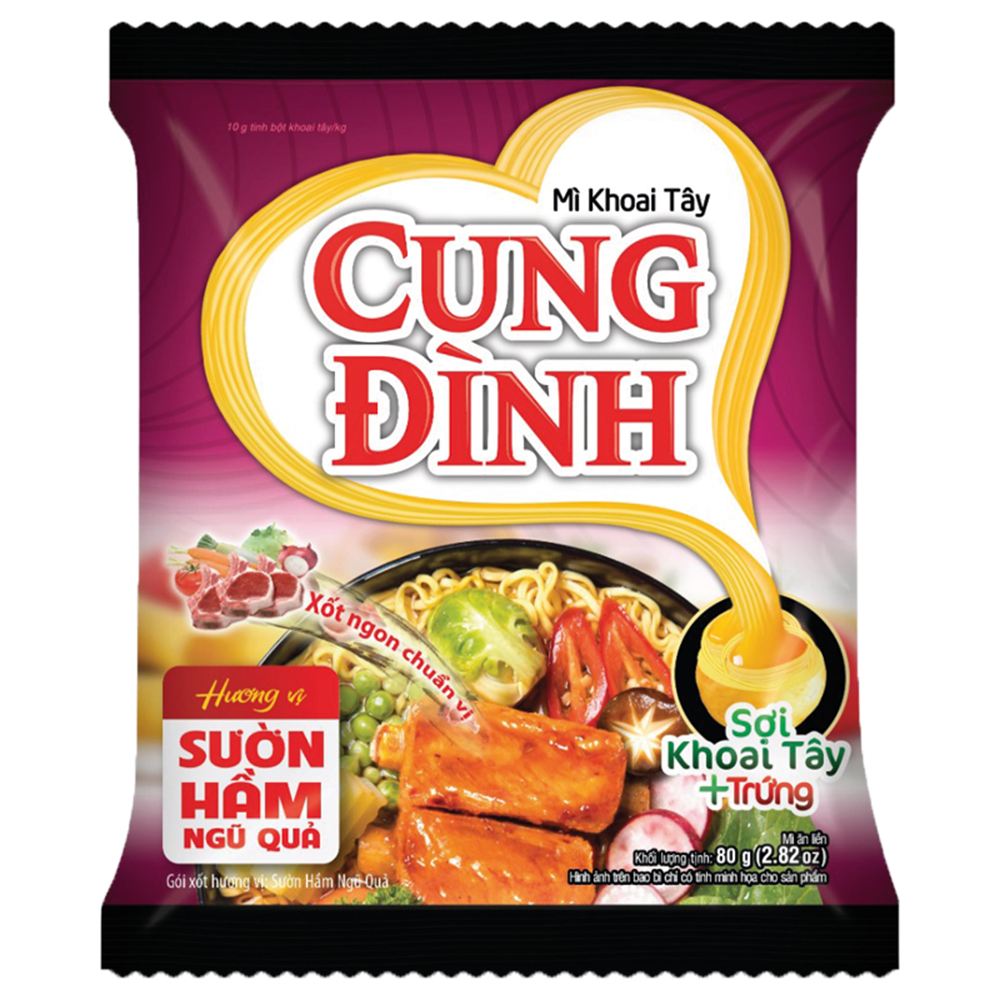 Picture of VN | Cung Dình | Instant Noodles - Stewed Sparerib 5 Fruits Flavor | 3x30x80g.