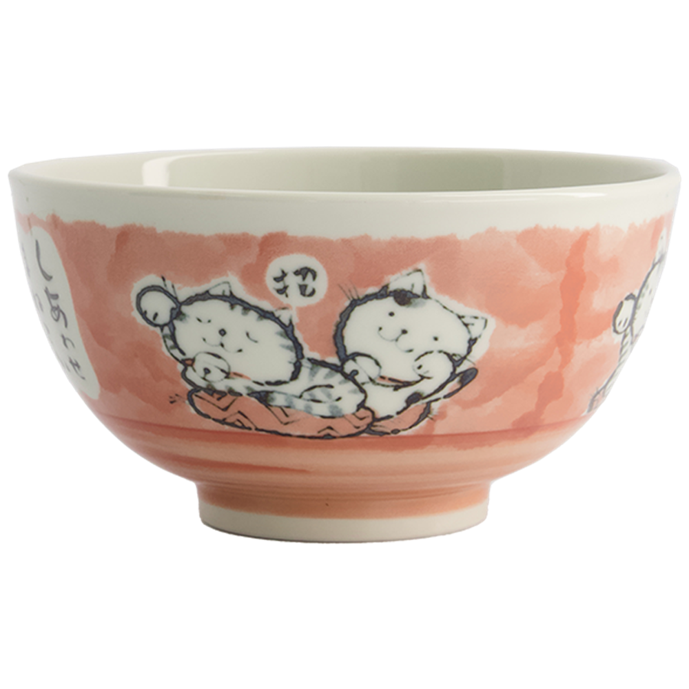 Picture of JP | Tokyo Design Studio | Kawaii Bowls, Rice Cat Pink (400ml.) | 5pcs.