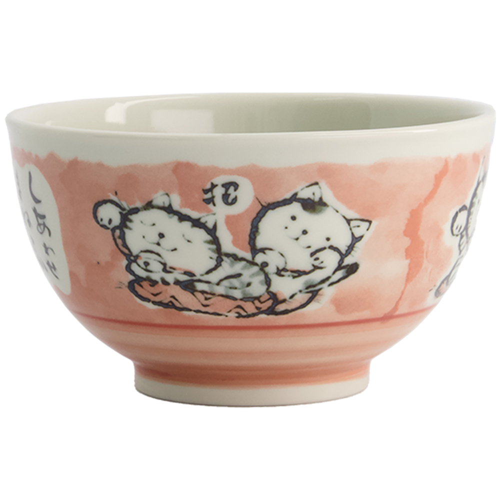 Picture of JP |Tokyo Design Studio | Kawaii Bowls, Rice Cat Pink (400ml.) | 5pcs.