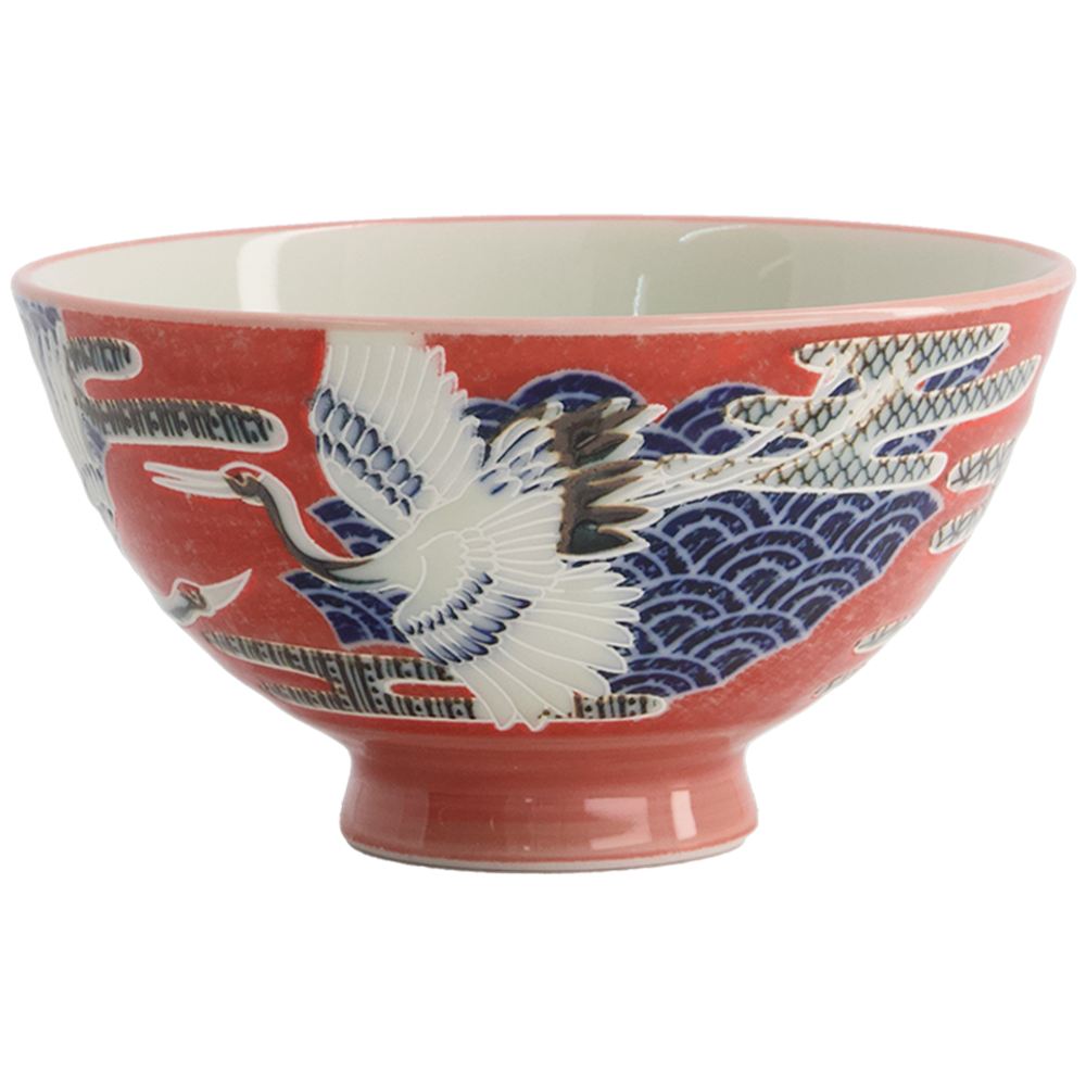 Picture of JP |Tokyo Design Studio | Kawaii Bowls, Rice Crane Red (300ml.) | 10pcs.