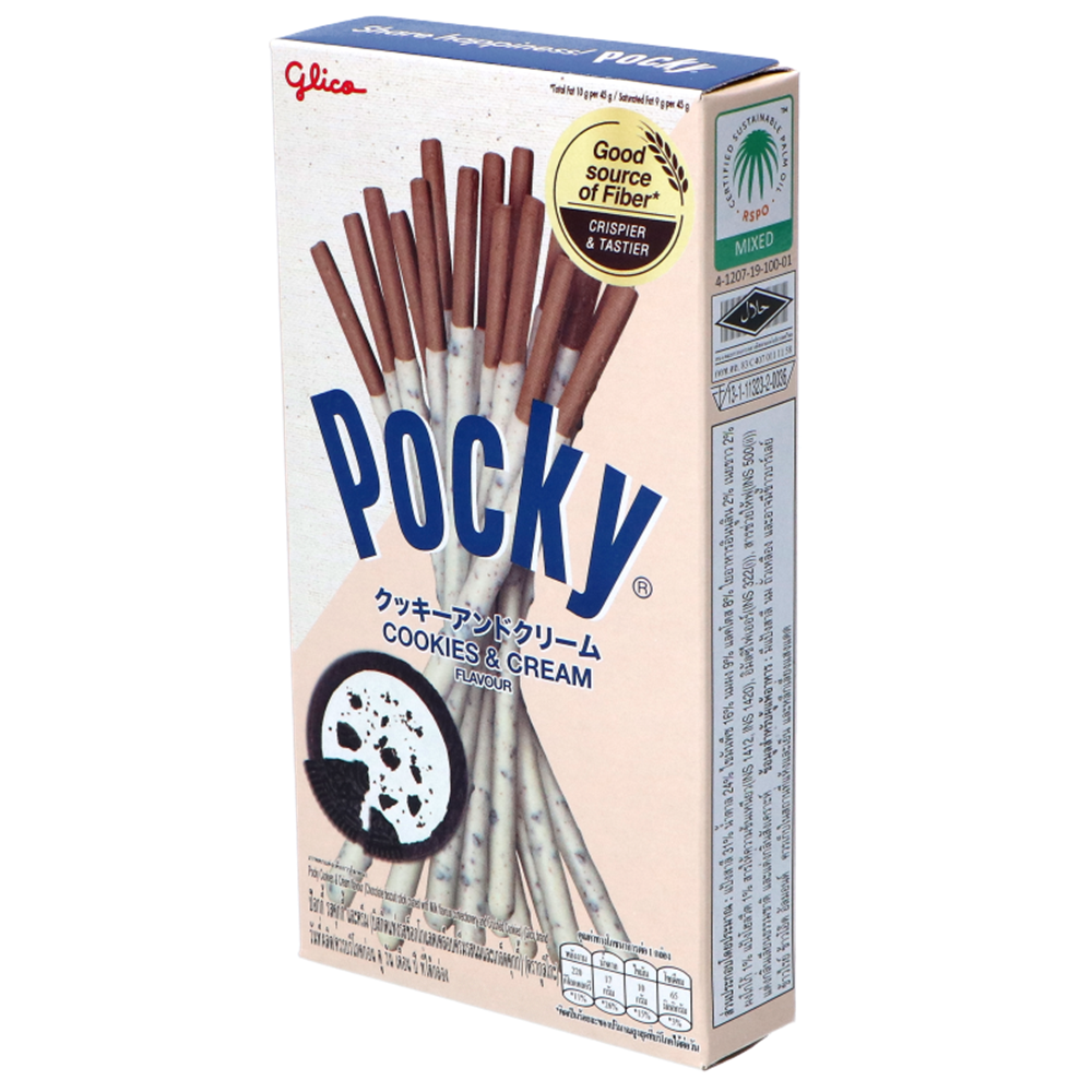 Picture of TH | Glico | Pocky Biscuit Stick Cookie & Cream | 12x10x45g.