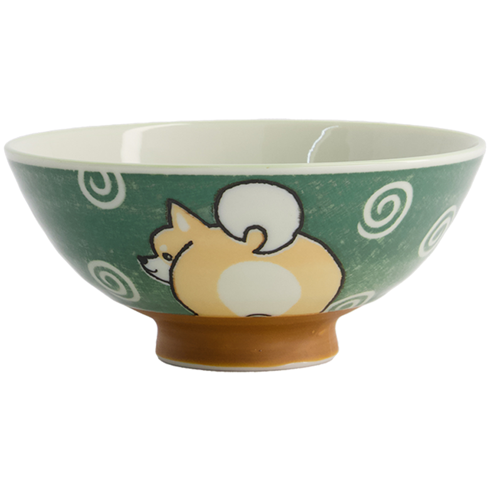 Picture of JP | Tokyo Design Studio | Kawaii Bowls, Rice Shiba-Dog Green (500ml.) | 10pcs.