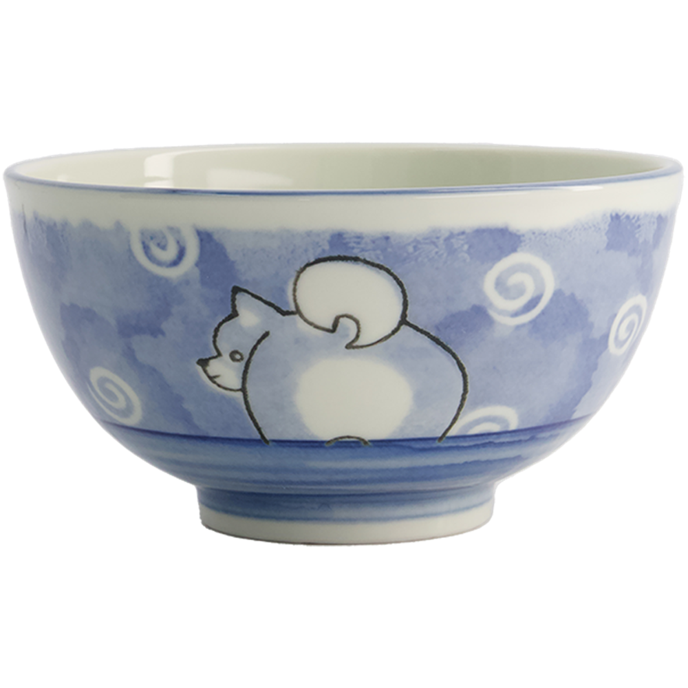 Afbeelding van JP | Tokyo Design Studio | Kawaii Bowls, Rice Shiba-Dog Blue (600ml.) | 5pcs.