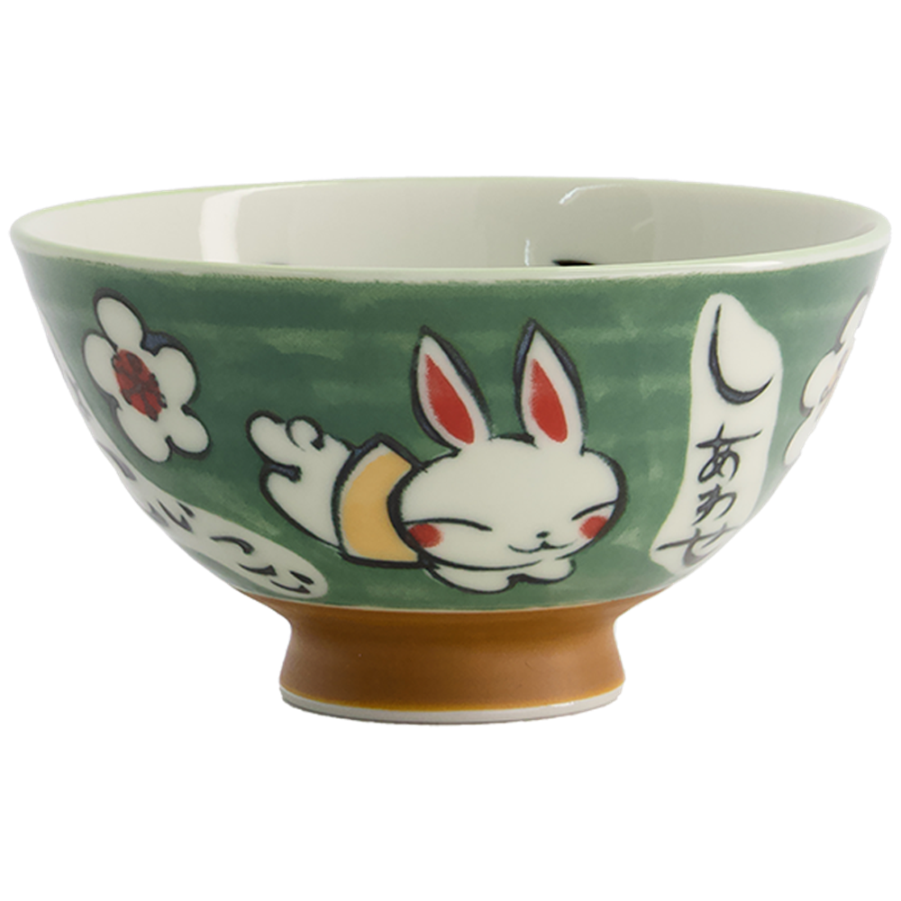 Picture of JP |Tokyo Design Studio | Kawaii Bowls, Rice Rabbit Green (300ml.) | 10pcs.