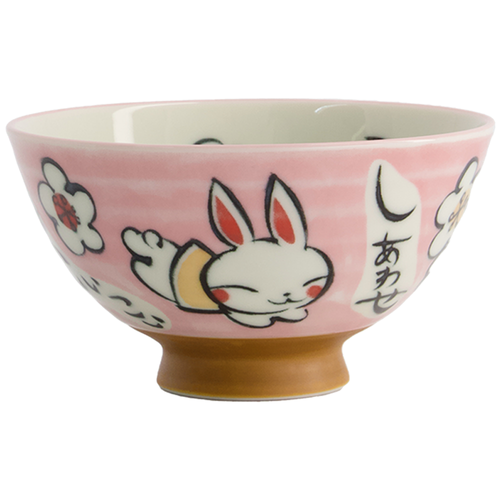 Picture of JP | Tokyo Design Studio | Kawaii Bowls, Rice Rabbit Pink (300ml.) | 10pcs.
