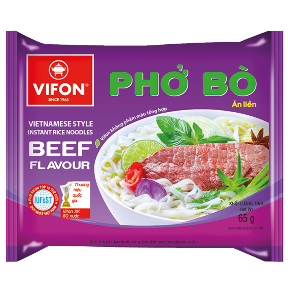 Picture of VN | Vifon | Instant Rice Noodles Beef Flavor Pho Bo | 3x30x60g.