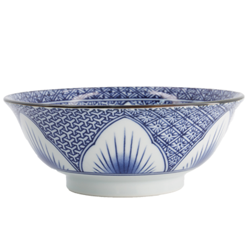 Picture of JP | Tokyo Design Studio | Bowls, Lily Flower Bowls Ramen  (1200ml, Blue) | 3pcs.