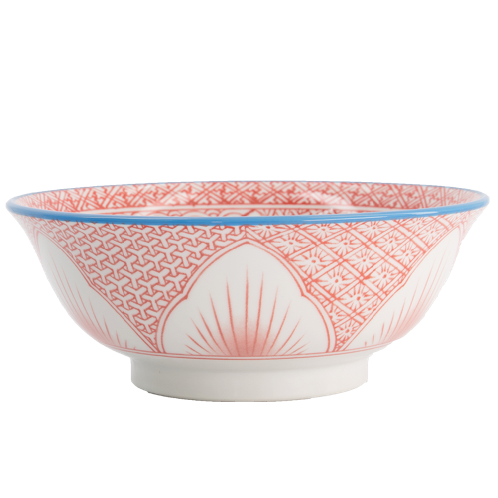 Picture of JP | Tokyo Design Studio | Bowls, Lily Flower Bowls Ramen  (1200ml, Red) | 3pcs.